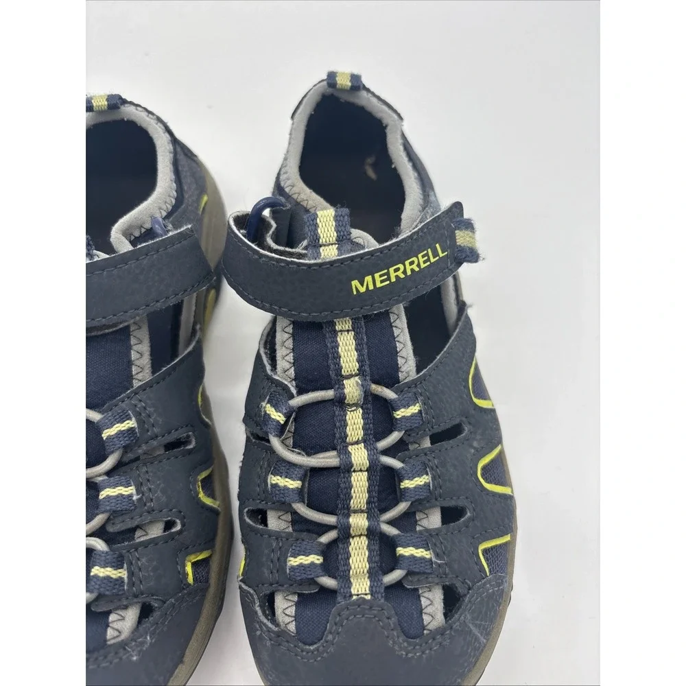 Merrell Hydro Kids Water Sandals Grey Lime Green Size 3 Youth Hiking Shoes